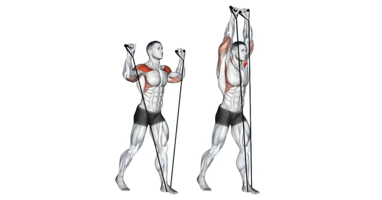 پرس سرشانه ایستاده با کش